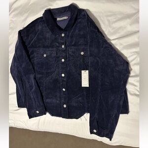 Glitzy Girlz Navy Cropped Corduroy Jacket - NWT - Size 4x